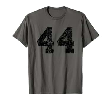 Amazon.com: Number #44 Sport Black Distressed Varsity Number